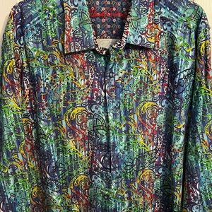 Robert Graham XXL embroidered and amazing. Colorful. Flip cuff